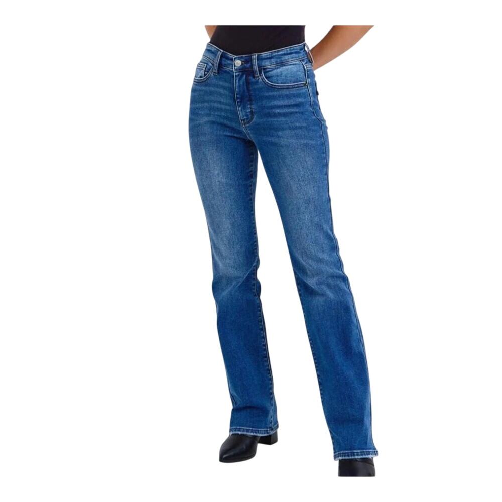Judy Blue Womens Mid Rise Thermal Lined Boot Cut Denim Jeans Size 16W